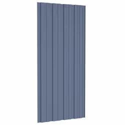 vidaXL 12x Roof Panels Galvanised Steel Grey Profile Sheet Shed Roof Panel