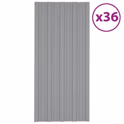 vidaXL 36x Roof Panels Galvanised Steel Grey Profile Sheet Shed Roof Panel