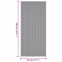 vidaXL 36x Roof Panels Galvanised Steel Grey Profile Sheet Shed Roof Panel - Additional view 9