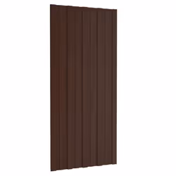 vidaXL 36x Roof Panels Galvanised Steel Brown Profile Sheet Shed Roof Panel