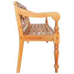 vidaXL Solid Mahogany Wood Batavia Bench Light Brown Hallway Decor Seating - Additional view 2