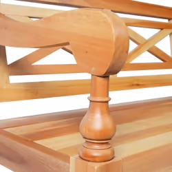 vidaXL Solid Mahogany Wood Batavia Bench Light Brown Hallway Decor Seating - Additional view 4