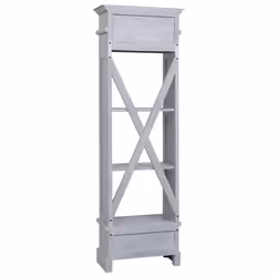 vidaXL Solid Mahogany Wood Highboard High Cabinet with 1/2 Drawers Brown/Grey - grey