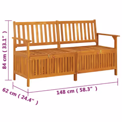 VidaXL 316743 outdoor bench Acacia wood, Fabric, Polyester - Additional view 8