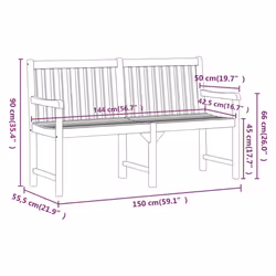 vidaXL Garden Bench Outdoor Dining Bench Wooden Bench Seat Solid Acacia Wood - 150 x 55.5 x 90 cm - Additional view 6