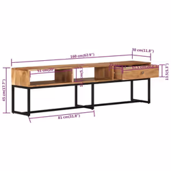 vidaXL Solid Wood Acacia TV Cabinet Home Indoor Bedroom Sideboard TV Stand