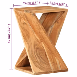 vidaXL Solid Wood Acacia Side Table Nightstand Accent Coffee Couch End Table - Additional view 8