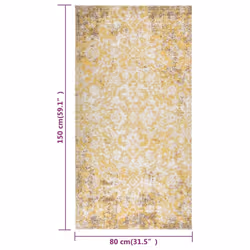vidaXL Outdoor Rug Flatweave 80x150 cm Yellow Patio Terrace Carpet Blanket - Additional view 5