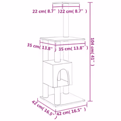 vidaXL Cat Tree with Sisal Scratching Posts Cat Play Tower Cat Climbing Tree - Cream - Additional view 10