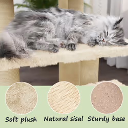 vidaXL Cat Tree with Sisal Scratching Posts Cat Play Tower Cat Climbing Tree - Cream