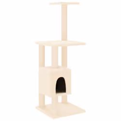 vidaXL Cat Tree with Sisal Scratching Posts Cat Play Tower Cat Climbing Tree - Cream - Additional view 8