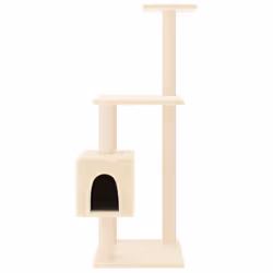 vidaXL Cat Tree with Sisal Scratching Posts Cat Play Tower Cat Climbing Tree - Cream - Additional view 9