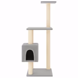 vidaXL Cat Tree with Sisal Scratching Posts Cat Play Tower Cat Climbing Tree - Light grey - Additional view 10