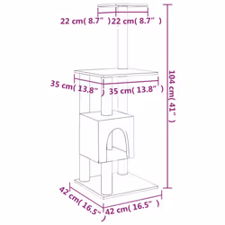 vidaXL Cat Tree with Sisal Scratching Posts Cat Play Tower Cat Climbing Tree - Light grey - Additional view 11