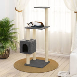 vidaXL Cat Tree with Sisal Scratching Posts Cat Play Tower Cat Climbing Tree - Dark grey