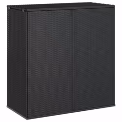 vidaXL Garden Cushion Box PE Rattan Patio Storage Box Multi Colours/Sizes - black, 100 x 49 x 103.5 cm