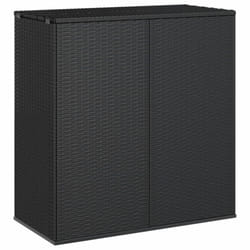 vidaXL Garden Cushion Box PE Rattan Patio Storage Box Multi Colours/Sizes - black, 100 x 49 x 103.5 cm