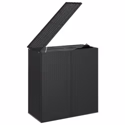 vidaXL Garden Cushion Box PE Rattan Patio Storage Box Multi Colours/Sizes - black, 100 x 49 x 103.5 cm