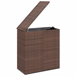 vidaXL Garden Cushion Box PE Rattan Patio Storage Box Multi Colours/Sizes - brown, 100 x 49 x 103.5 cm