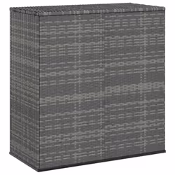vidaXL Garden Cushion Box PE Rattan Patio Storage Box Multi Colours/Sizes - grey, 100 x 49 x 103.5 cm