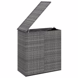 vidaXL Garden Cushion Box PE Rattan Patio Storage Box Multi Colours/Sizes - grey, 100 x 49 x 103.5 cm