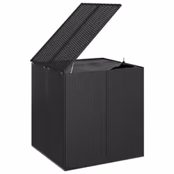 vidaXL Garden Cushion Box PE Rattan Patio Storage Box Multi Colours/Sizes - black, 100 x 97.5 x 104 cm