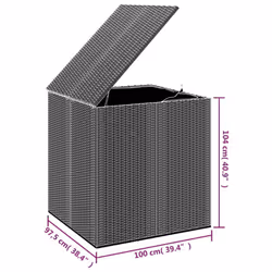 vidaXL Garden Cushion Box PE Rattan Patio Storage Box Multi Colours/Sizes - brown, 100 x 97.5 x 104 cm - Additional view 4