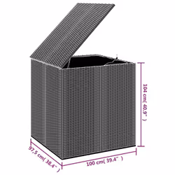 vidaXL Garden Cushion Box PE Rattan Patio Storage Box Multi Colours/Sizes - grey, 100 x 97.5 x 104 cm - Additional view 4