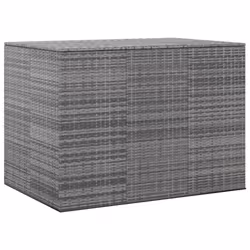vidaXL Garden Cushion Box PE Rattan Patio Storage Box Multi Colours/Sizes - grey, 145 x 100 x 103 cm
