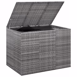 vidaXL Garden Cushion Box PE Rattan Patio Storage Box Multi Colours/Sizes - grey, 145 x 100 x 103 cm