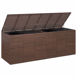 vidaXL Garden Cushion Box PE Rattan Patio Storage Box Multi Colours/Sizes - brown, 291 x 100.5 x 104 cm