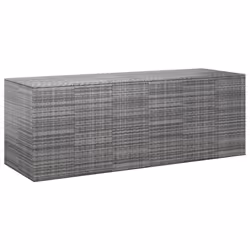 vidaXL Garden Cushion Box PE Rattan Patio Storage Box Multi Colours/Sizes - grey, 291 x 100.5 x 104 cm
