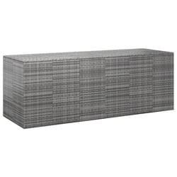 vidaXL Garden Cushion Box PE Rattan Patio Storage Box Multi Colours/Sizes - grey, 291 x 100.5 x 104 cm