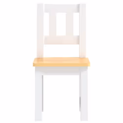 vidaXL Children Table and Chair Set 3 Piece White&Beige MDF Toddler Furniture - Additional view 4