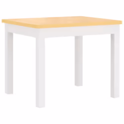 vidaXL Children Table and Chair Set 4 Piece White and Beige MDF Kids Furniture - Additional view 5
