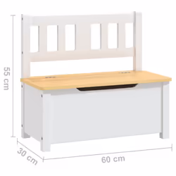 vidaXL Children Table and Chair Set 4 Piece White and Beige MDF Kids Furniture - Additional view 6