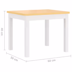 vidaXL Children Table and Chair Set 4 Piece White and Beige MDF Kids Furniture - Additional view 8