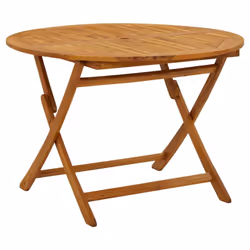 vidaXL Solid Acacia Wood Folding Garden Table 110 cm Patio Bistro Dining Table