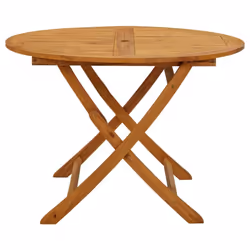 vidaXL Solid Acacia Wood Folding Garden Table 110 cm Patio Bistro Dining Table