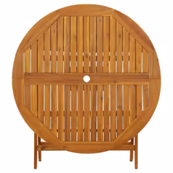 vidaXL Solid Acacia Wood Folding Garden Table 110 cm Patio Bistro Dining Table - Additional view 4