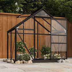 vidaXL Glass Greenhouse Anthracite Aluminium Garden Patio Plant Nursery House