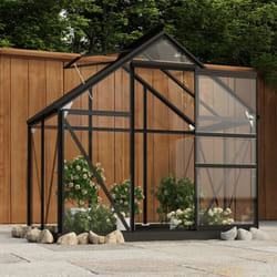 vidaXL Glass Greenhouse Anthracite Aluminium Garden Patio Plant Nursery House
