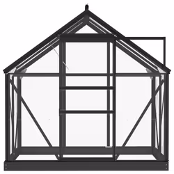 vidaXL Glass Greenhouse Anthracite Aluminium Garden Patio Plant Nursery House