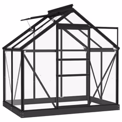 vidaXL Glass Greenhouse Anthracite Aluminium Garden Patio Plant Nursery House - Additional view 5