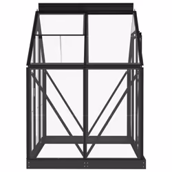 vidaXL Glass Greenhouse Anthracite Aluminium Garden Patio Plant Nursery House - Additional view 6
