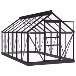 vidaXL Glass Greenhouse Garden Greenhouse Patio Plant Nursery House Aluminium - 155 x 298 x 191 cm