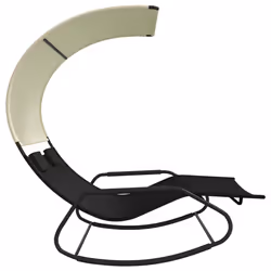 VidaXL 317587 outdoor chair Lounge Padded seat Polyester, Steel Black, Cream - Additional view 4