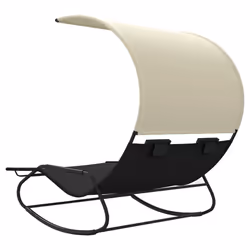 VidaXL 317587 outdoor chair Lounge Padded seat Polyester, Steel Black, Cream - Additional view 5
