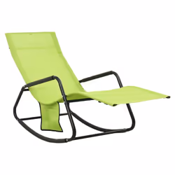 vidaXL Sun Lounger Outdoor Sunbed Patio Lounge Bed Day Bed Steel and Textilene - green