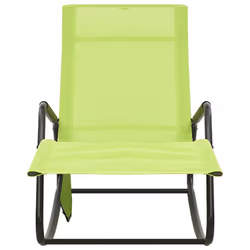 vidaXL Sun Lounger Outdoor Sunbed Patio Lounge Bed Day Bed Steel and Textilene - green